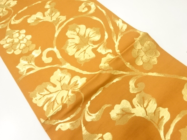 JAPANESE FUKURO OBI / WOVEN GRAPE ARABESQUE